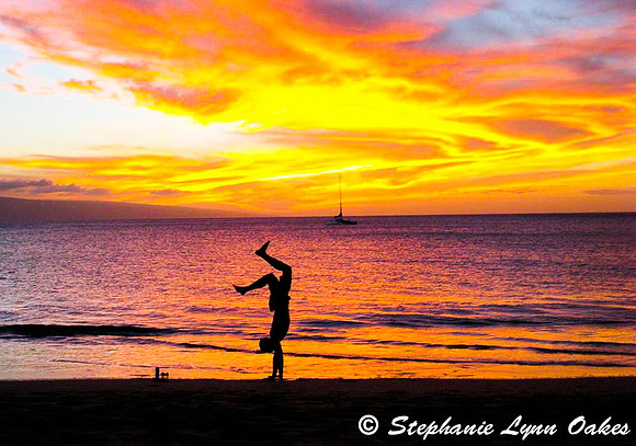 Handstand at dusk